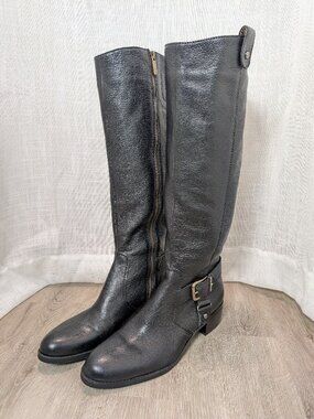 Circa Joan & David Leather Black Knee-High Boots